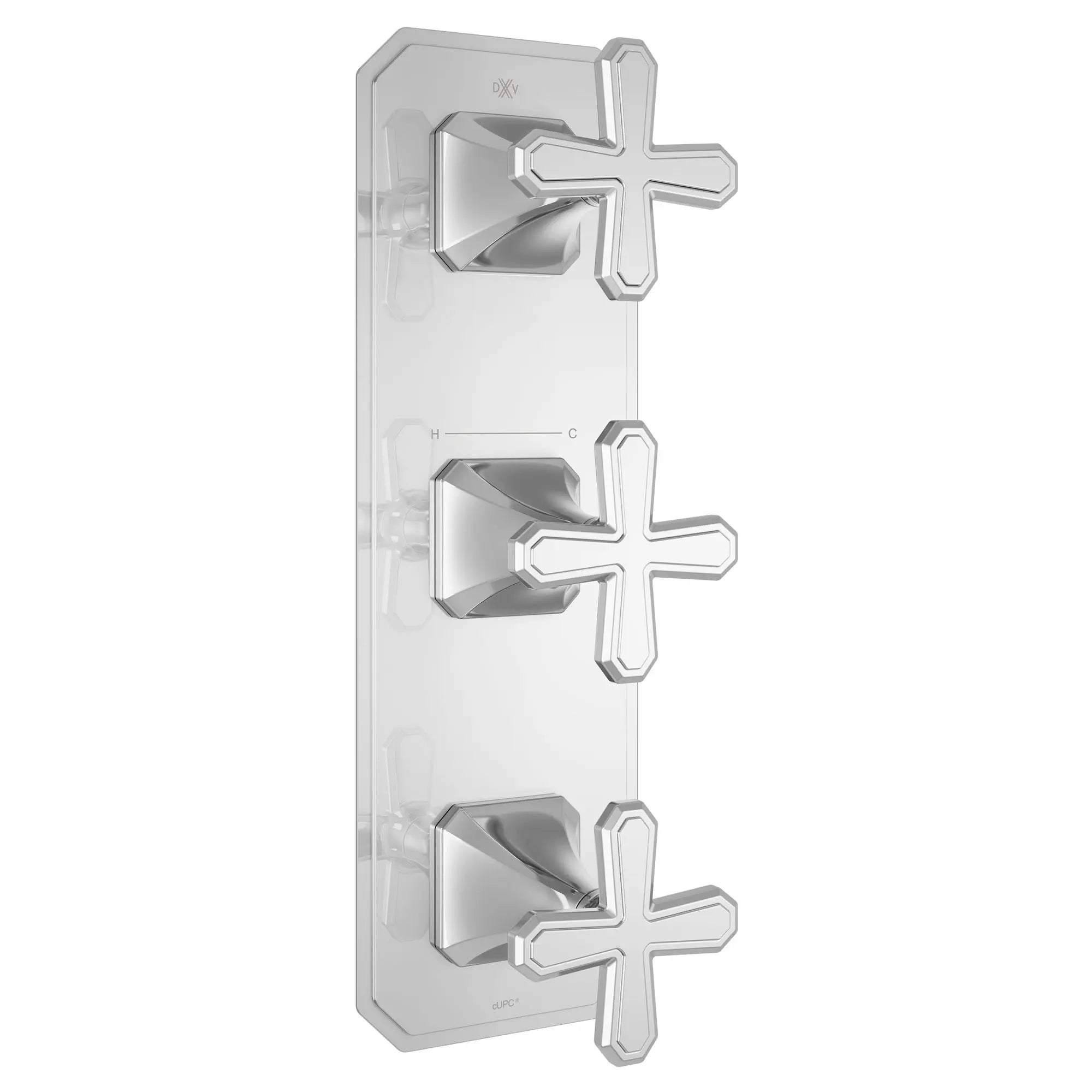 Belshire® 3-Handle Thermostatic Valve Trim Only with Cross Handles // POLISHED CHROME // 96335_D35170538100_1_CDNwebp.webp