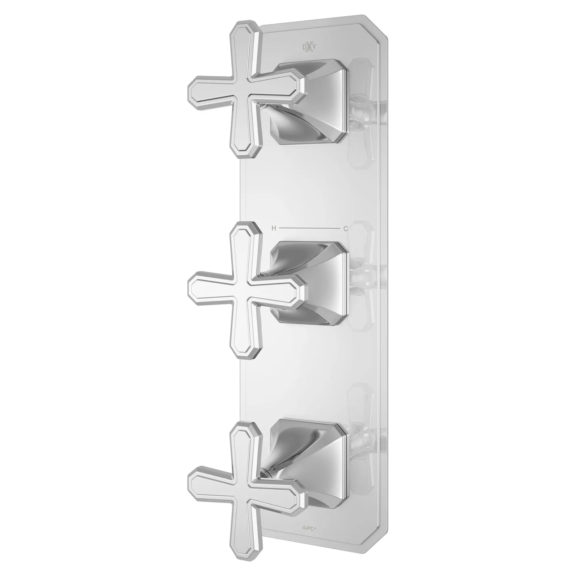Belshire® 3-Handle Thermostatic Valve Trim Only with Cross Handles // POLISHED CHROME // 96336_D35170538100_2_CDNwebp.webp