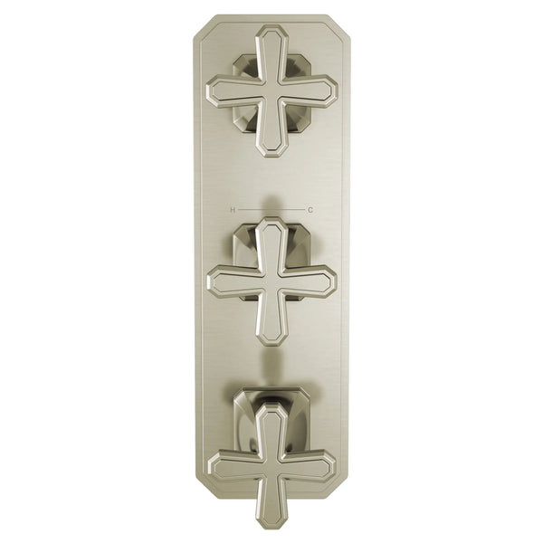 Belshire® 3-Handle Thermostatic Valve Trim Only with Cross Handles //  BRUSHED NICKEL // 96342_D35170538144_CDNwebp.webp