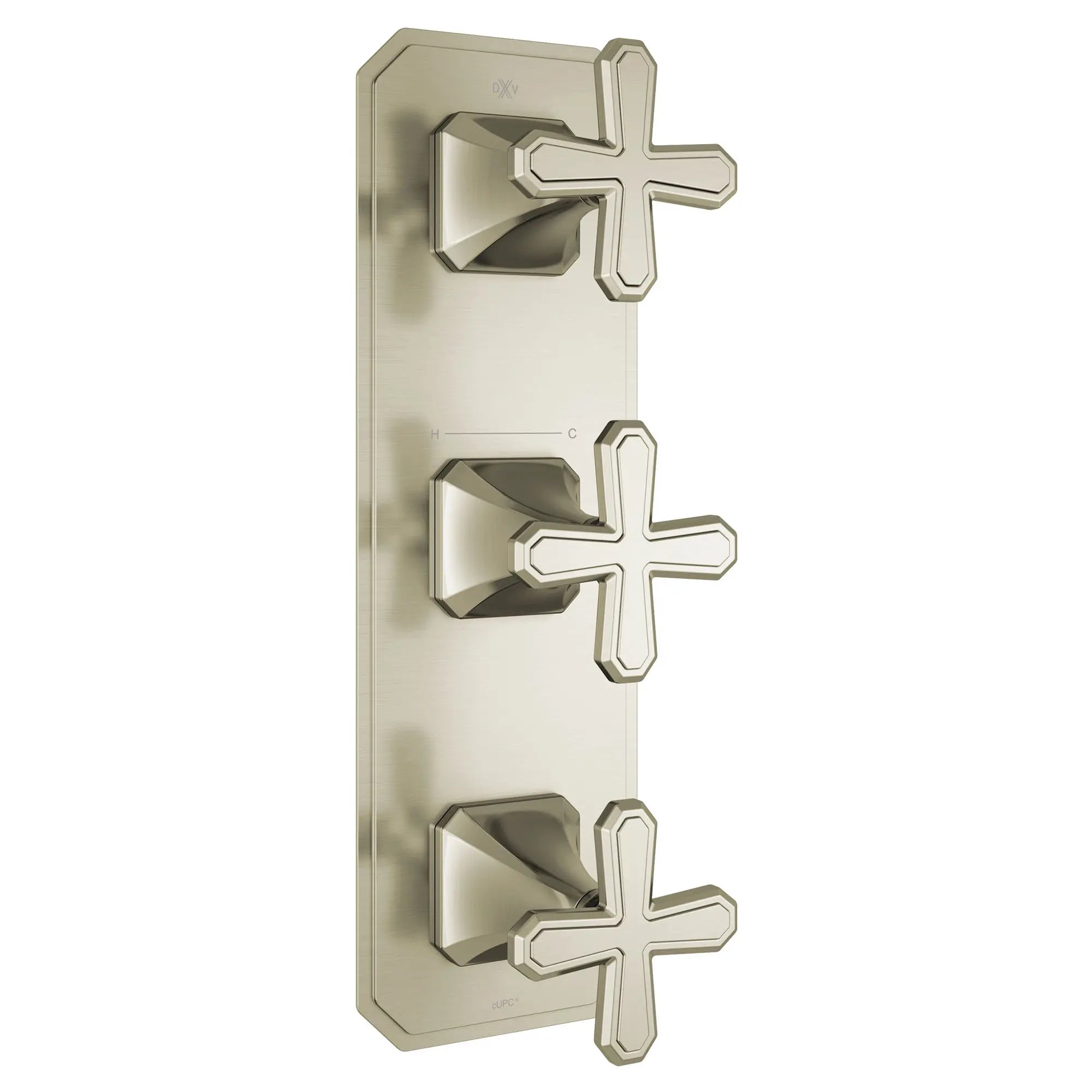 Belshire® 3-Handle Thermostatic Valve Trim Only with Cross Handles // BRUSHED NICKEL // 96344_D35170538144_1_CDNwebp.webp