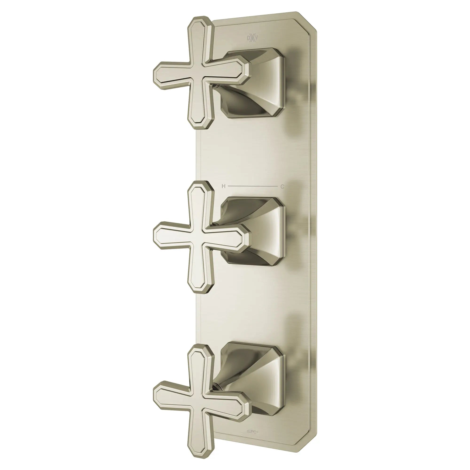 Belshire® 3-Handle Thermostatic Valve Trim Only with Cross Handles // BRUSHED NICKEL // 96349_D35170538144_2_CDNwebp.webp