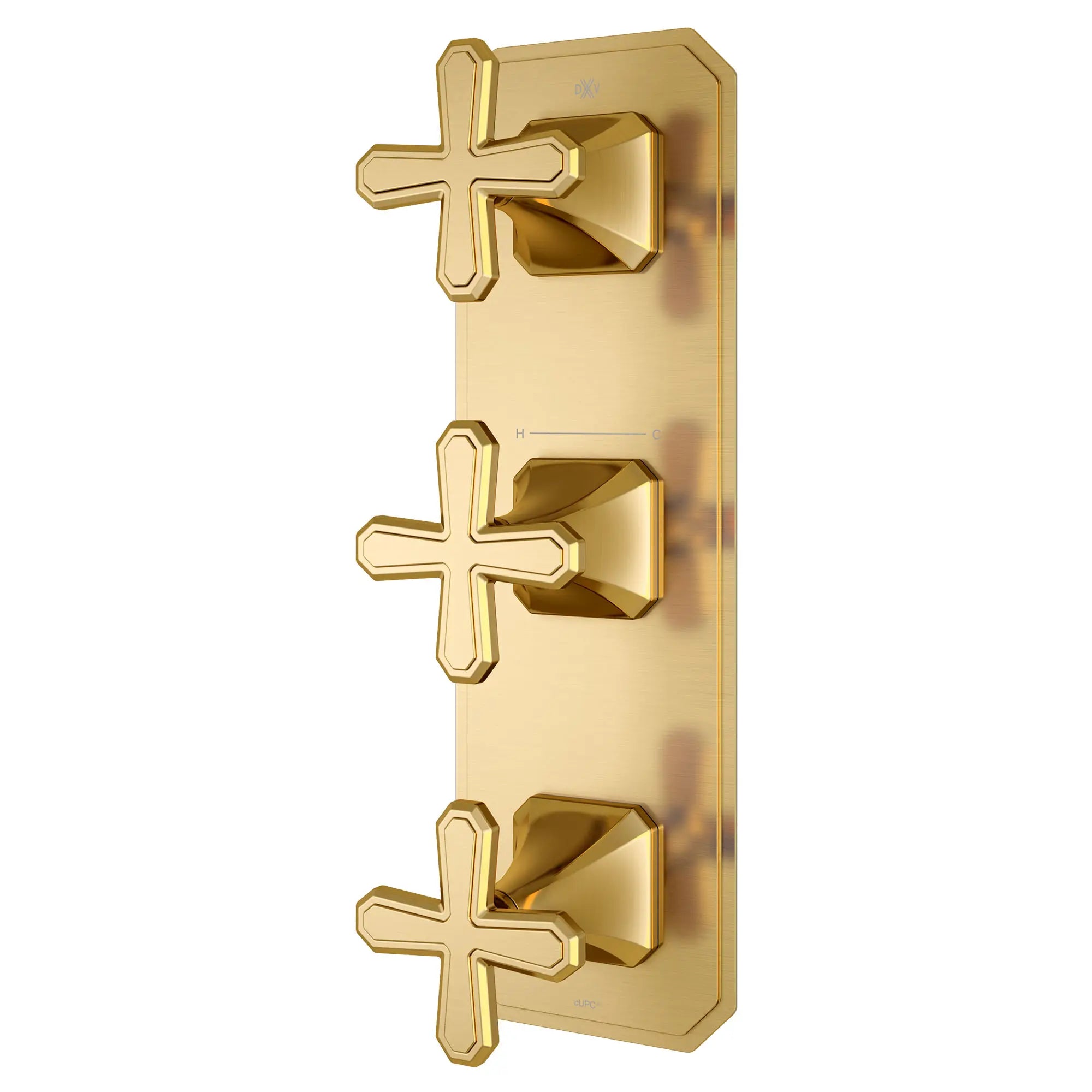 Belshire® 3-Handle Thermostatic Valve Trim Only with Cross Handles // SATIN BRASS // 96362_D35170538427_2_CDNwebp.webp