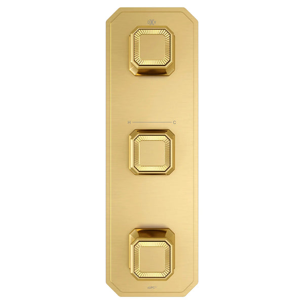 Belshire® 3-Handle Thermostatic Valve Trim Only with Cushion Handles // SATIN BRASS // 96404_D35170539427_CDNwebp.webp