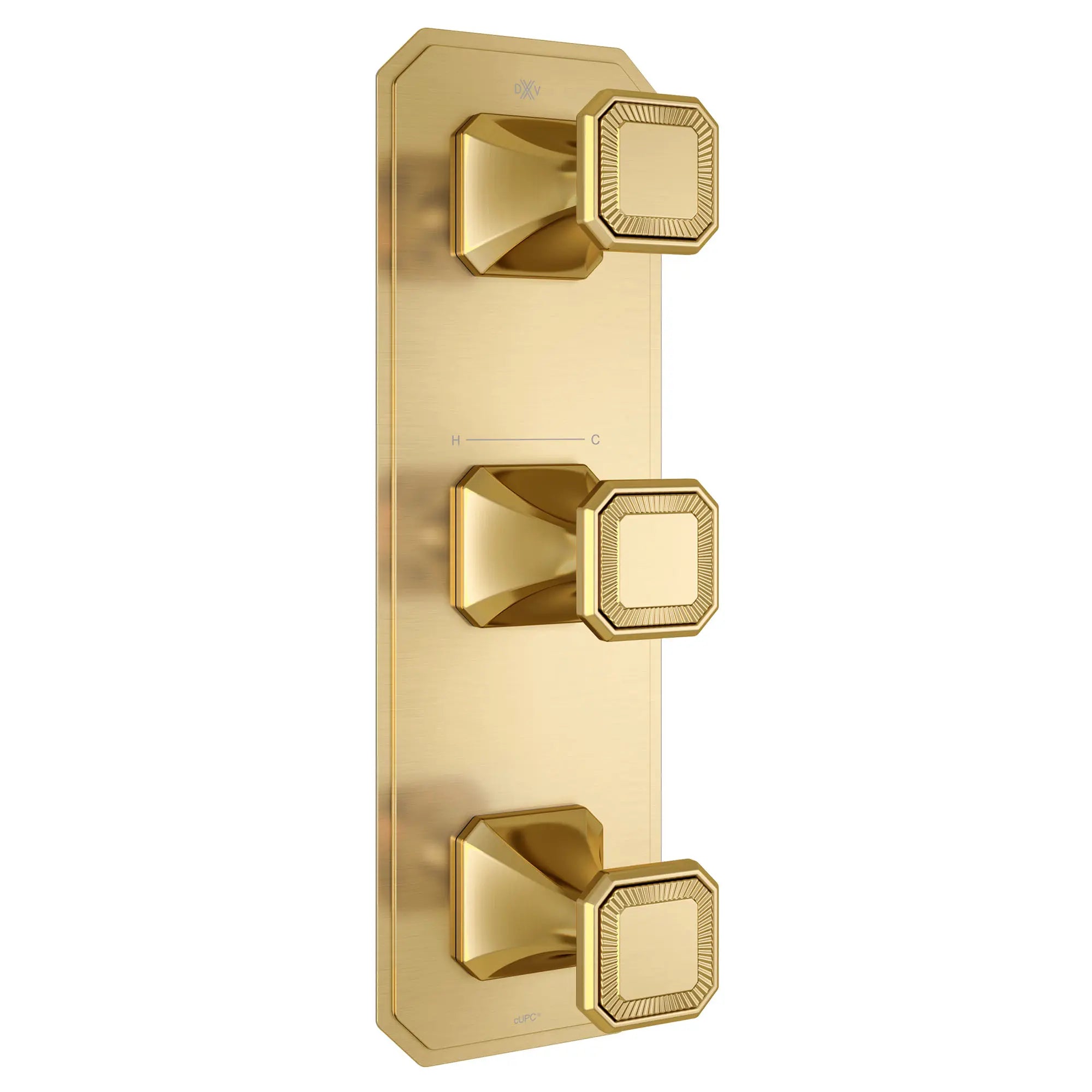 Belshire® 3-Handle Thermostatic Valve Trim Only with Cushion Handles // SATIN BRASS // 96406_D35170539427_1_CDNwebp.webp