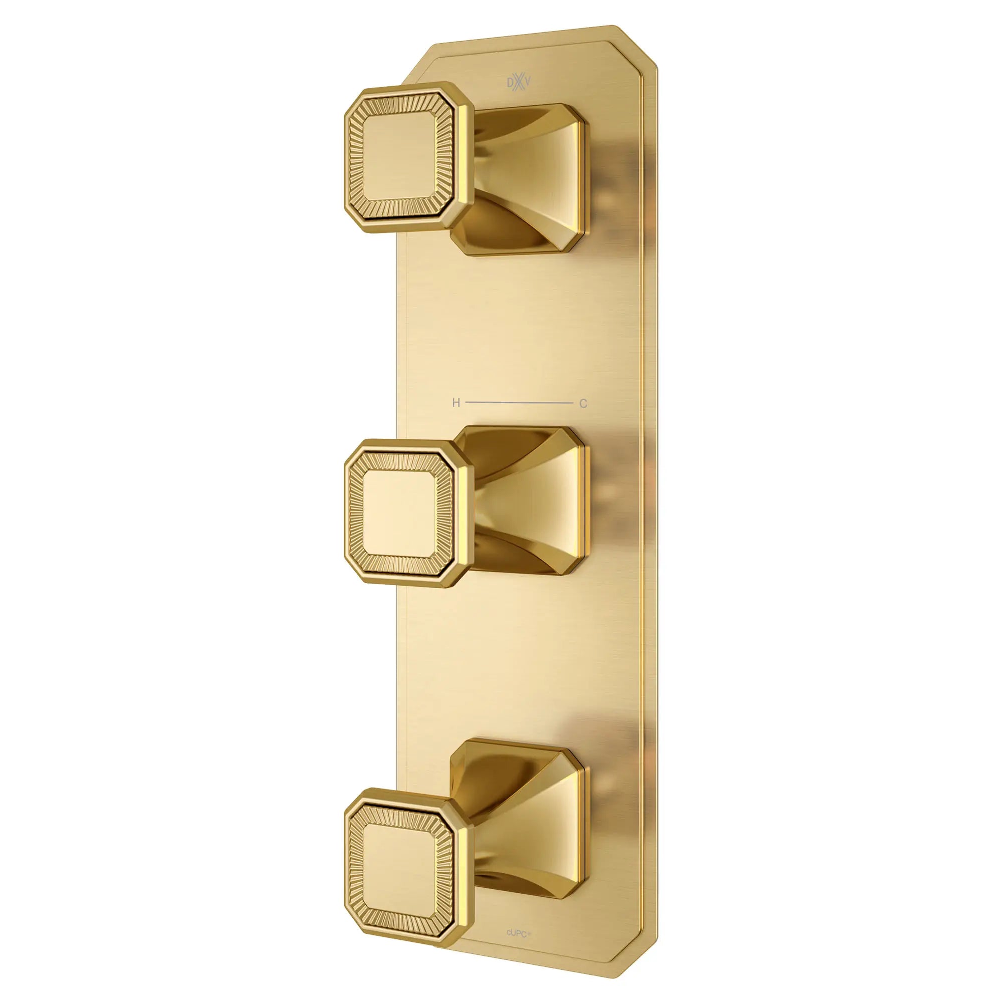 Belshire® 3-Handle Thermostatic Valve Trim Only with Cushion Handles // SATIN BRASS // 96407_D35170539427_2_CDNwebp.webp