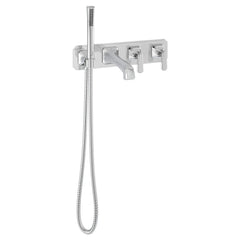 [D35170980.100] Belshire® 2-Handle Wall Mount Bathtub Faucet with Hand Shower and Lever Handles - Polished Chrome