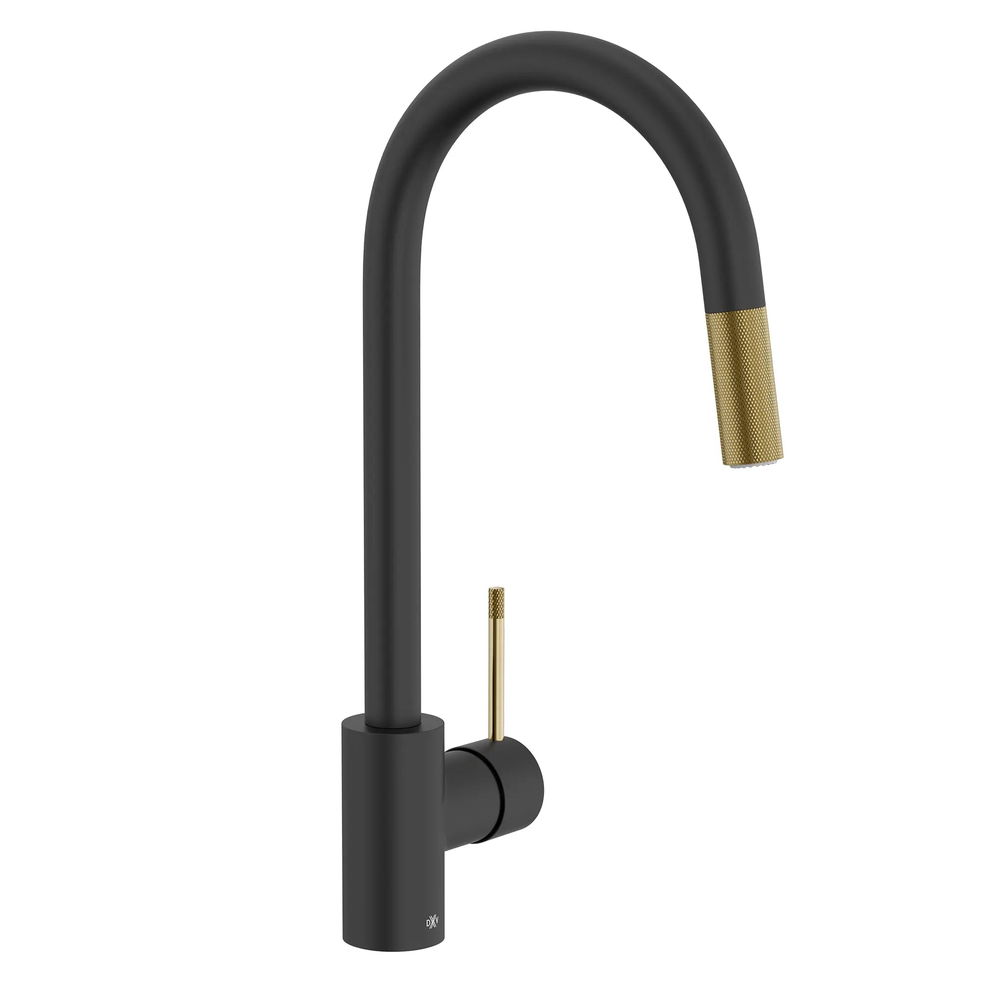 Etre® Single Handle Pull-Down Kitchen Faucet with Lever Handle // MATTE BLACK/SATIN BRASS // 96952_D35404300.249.L_CDNwebp.webp
