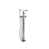 [D3590090C.144] Equility® Square Floor Mount Bathtub Filler with Hand Shower and Lever Handle - Polished Chrome